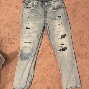 Ripped boyfriend jeans